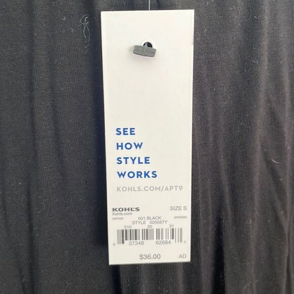 NWT black flowing skirt with see-through black edge by APT 9 size small - Picture 6 of 8